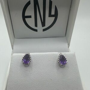Effy Eny Sterling Silver & 0.90 TCW Amethyst Stud Earrings